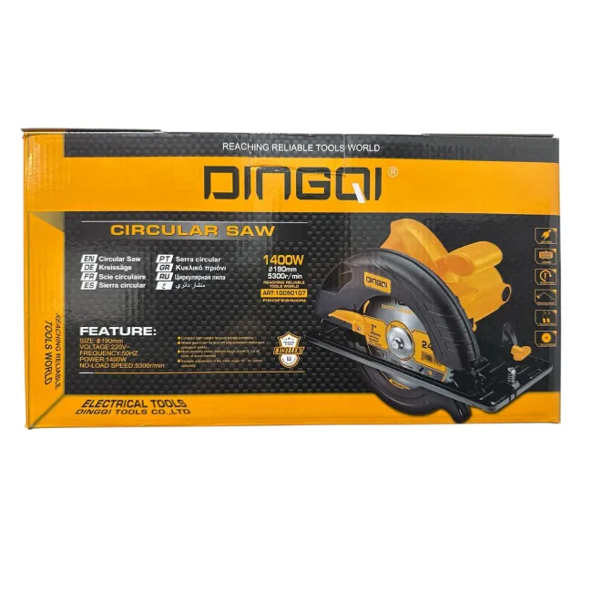 Fierastrau circular DINGQI, 1400 W, 190 mm, 5300 rpm Fierastrau circular DINGQI, 1400 W, 190 mm, 5300 rpm