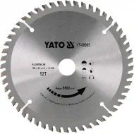 Disc cu Vidia pentru Aluminiu Diametru 160mm, Interior 20mm, 52 Dinti, YATO YT-60905
