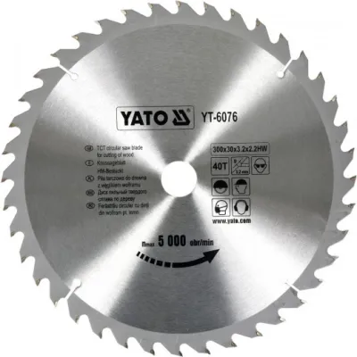 DISC CU VIDIA PENTRU LEMN YATO 300X30 MM, 40T DISC CU VIDIA PENTRU LEMN YATO 300X30 MM, 40T