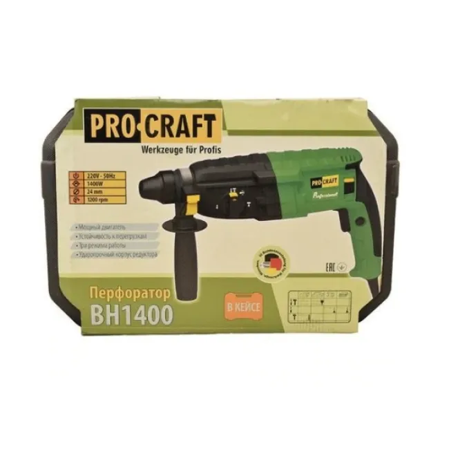 Ciocan rotopercutor Procraft BH1400DFR, 1400 W, 3 J, SDS-Plus