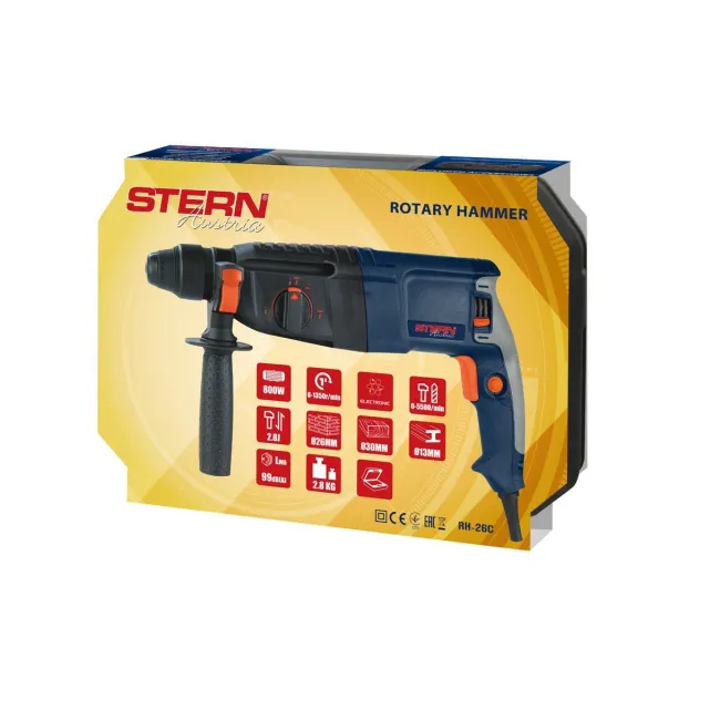 Ciocan rotopercutor Stern RH26C, 800 W, 2.8 J, SDS-Plus