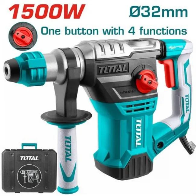 Ciocan rotopercutor TOTAL TH1153216, 1500 W, 5.5 J, SDS-Plus, 850 RPM Ciocan rotopercutor TOTAL TH1153216, 1500 W, 5.5 J, SDS-Plus, 850 RPM