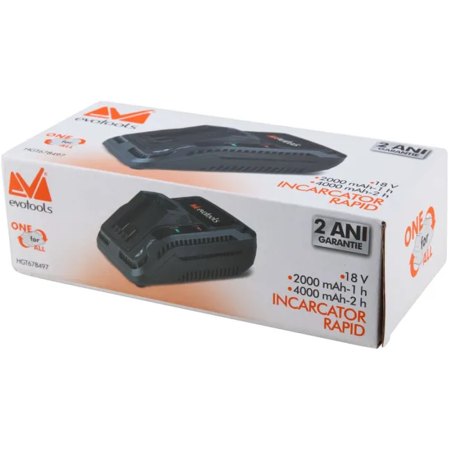 Incarcator rapid ONE EPTO, alimentare 220-240V / 50-60 Hz pentru acumulator Li-Ion 2000/4000 mAh, 18V, izolatie electrica dubla