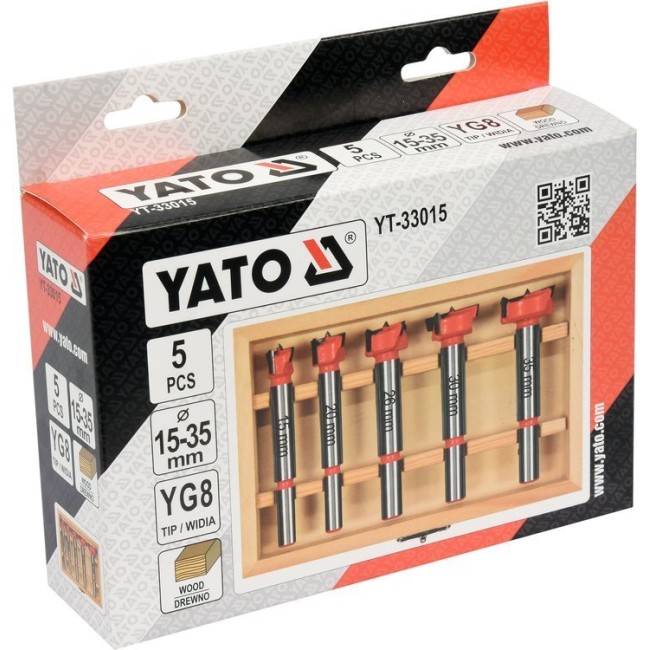 Set Freze pentru Lemn 5 Buc, 15-35mm, Yato YT-33015