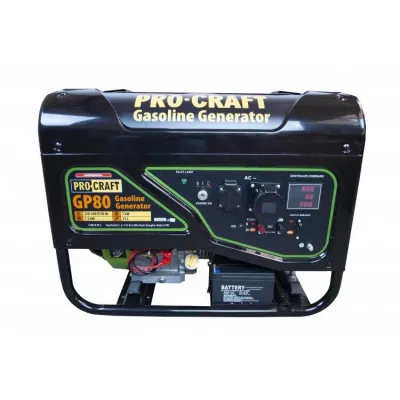 Generator de curent electric, monofazic, pe benzina, Procraft GP80, 4 Timpi, 7.5 kW, cu AVR Generator de curent electric, monofazic, pe benzina, Procraft GP80, 4 Timpi, 7.5 kW, cu AVR