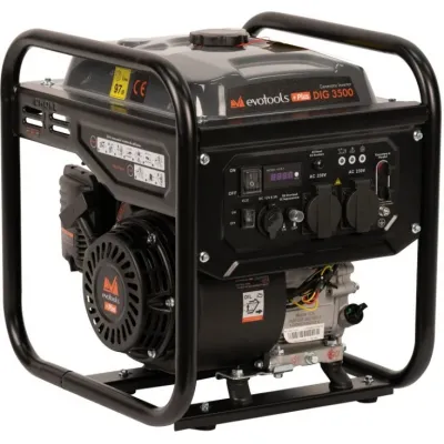 Generator curent invertor, Evotools Plus DIG 3500, 3.2 kW / 3.5 kW, motor pe benzina OHV in 4 timpi de 4.7 CP