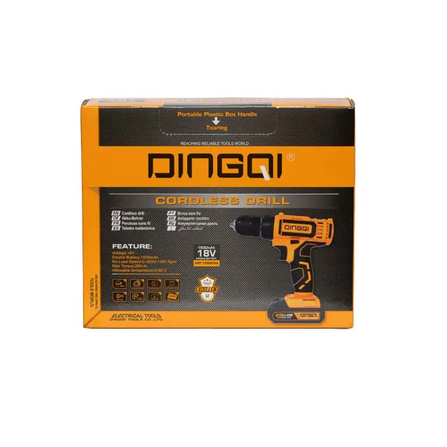 Masina de gaurit / insurubat, DINGQI 105003A, cu 2 acumulatori, 18 V, 1.5 Ah, Li-Ion, set biti, valiza transport Masina de gaurit / insurubat, DINGQI 105003A, cu 2 acumulatori, 18 V, 1.5 Ah, Li-Ion, set biti, valiza transport