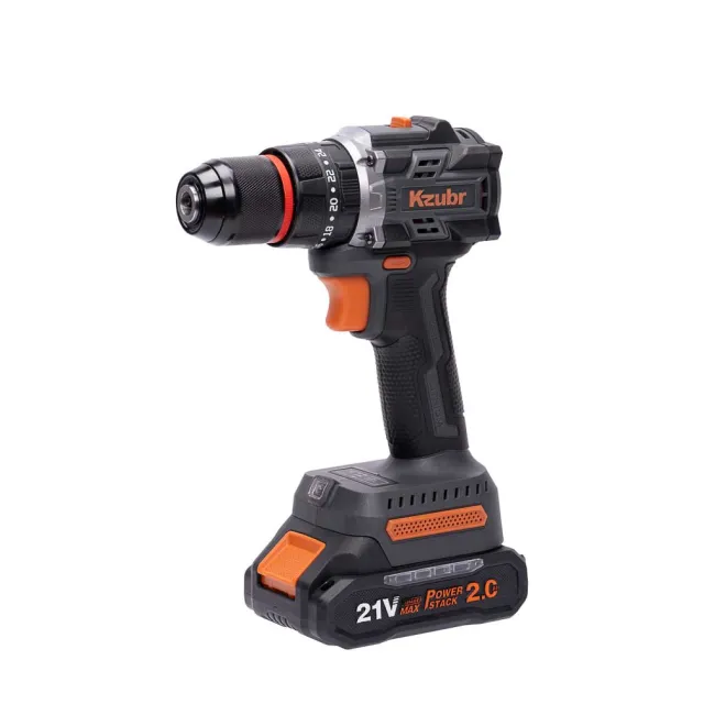 Masina de gaurit / insurubat, cu percutie, KZUBR KBLEID-21V-10, cu 2 acumulatori, 21 V, 2 Ah, Li-Ion, 1400 Rot/min, 18+1, 60 Nm, Brushless Masina de gaurit / insurubat, cu percutie, KZUBR KBLEID-21V-10, cu 2 acumulatori, 21 V, 2 Ah, Li-Ion, 1400 Rot/min, 18+1, 60 Nm, Brushless