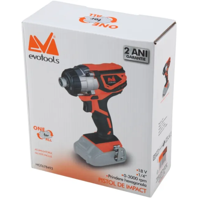 Masina de gaurit / insurubat, cu impact, Evotools One EPTO, 18 V, fara acumulator si incarcator