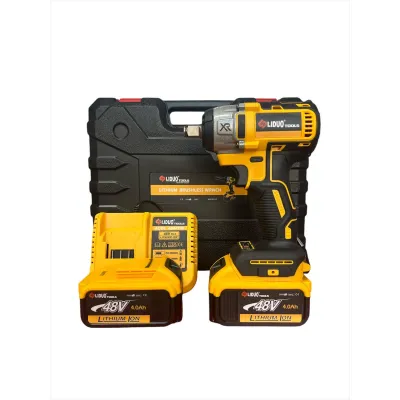 Masina de insurubat cu impact cu acumulator si incarcator, Li-Ion, 48 V, 4 Ah, patrat 1/2 inch, 350 Nm, accesorii incluse Masina de insurubat cu impact cu acumulator si incarcator, Li-Ion, 48 V, 4 Ah, patrat 1/2 inch, 350 Nm, accesorii incluse