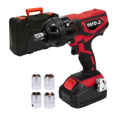 Masina de insurubat, cu impact, Yato YT-82804, 1 acumulator, 18 V, 2 Ah, Li-Ion, 300 Nm, valiza plastic, accesorii Masina de insurubat, cu impact, Yato YT-82804, 1 acumulator, 18 V, 2 Ah, Li-Ion, 300 Nm, valiza plastic, accesorii