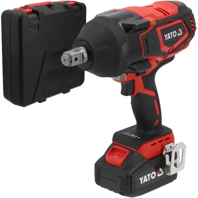 Masina de insurubat cu impact cu 1 acumulator, Yato YT-828075, Li-Ion, 18 V, 4 Ah, patrat 3/4 inch, 2000 Nm, valiza plastic Masina de insurubat cu impact cu 1 acumulator, Yato YT-828075, Li-Ion, 18 V, 4 Ah, patrat 3/4 inch, 2000 Nm, valiza plastic