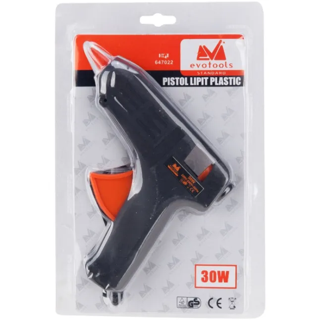 Pistol de lipit cu bagheta siliconica EvoTools, 30 W, 12 mm, 20 g/min