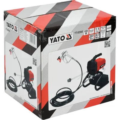 Aparat de vopsit electric Yato YT-82560, 650 W, 207 Bar, Airless, 7.5m Aparat de vopsit electric Yato YT-82560, 650 W, 207 Bar, Airless, 7.5m