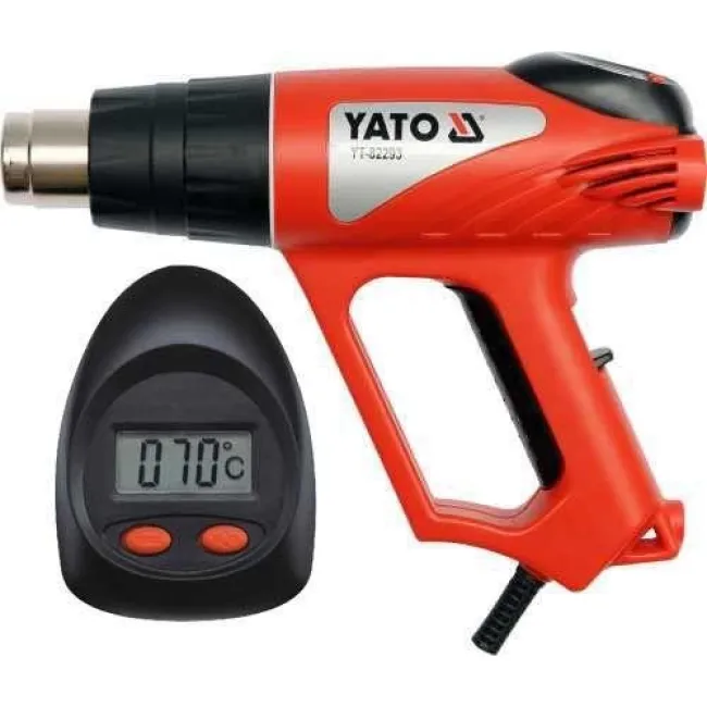 Suflanta cu aer cald, Yato YT-82293, 2000 W, termostat digital, cu accesorii, in valiza