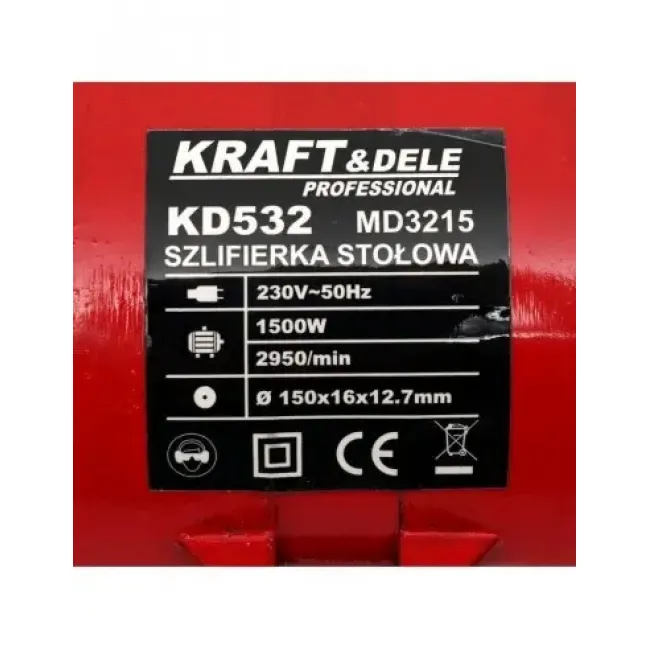 Polizor de banc Kraft&Dele KD532, 150 mm, 1500 W, 2950 RPM