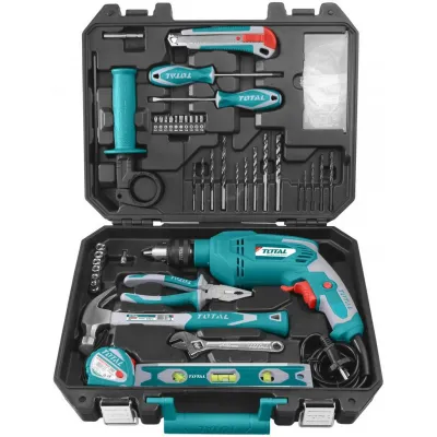 Trusa de scule 101 piese cu masina de gaurit, TOTAL