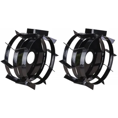 Set 2 roti metalice fara manicot pentru motocultor, diametru 350 mm