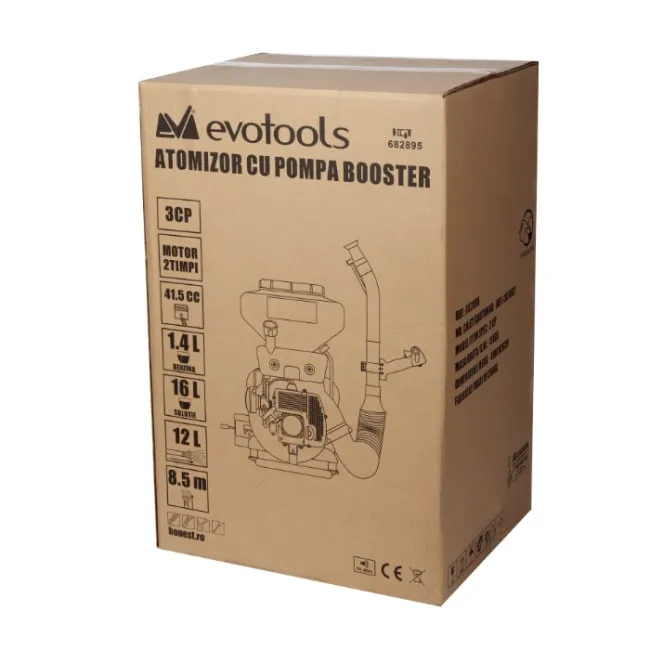 Atomizor Evotools cu pompa booster EPTO 16L, 3 CP, 2.13 KW, 41.5 cm3 Atomizor Evotools cu pompa booster EPTO 16L, 3 CP, 2.13 KW, 41.5 cm3