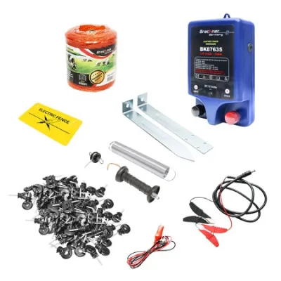 Kit complet gard electric 12V, 1 Joule, lungime fir 500m, 100 izolatori, 2 manere poarta, placuta avertizare Breckner Germany Kit complet gard electric 12V, 1 Joule, lungime fir 500m, 100 izolatori, 2 manere poarta, placuta avertizare Breckner Germany