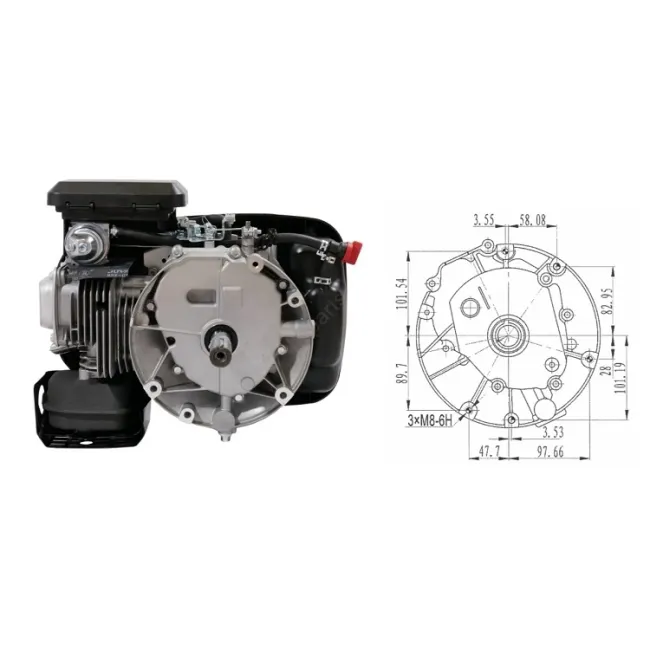 Motor pe benzina pentru motosapa, ax vertical, Zongshen XP200A, ax 25 Ø - 84mm, 6.5 CP