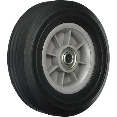 Roata Carut cu Cauciuc Masiv, Diametru 200mm, Grosime 55mm, Ax 16mm Roata Carut cu Cauciuc Masiv, Diametru 200mm, Grosime 55mm, Ax 16mm