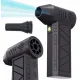 Suflanta aer portabila, brushless, indicator baterie, turbo fan, 130000 RPM, 3 trepte de putere, baterie 5000 mAh, negru