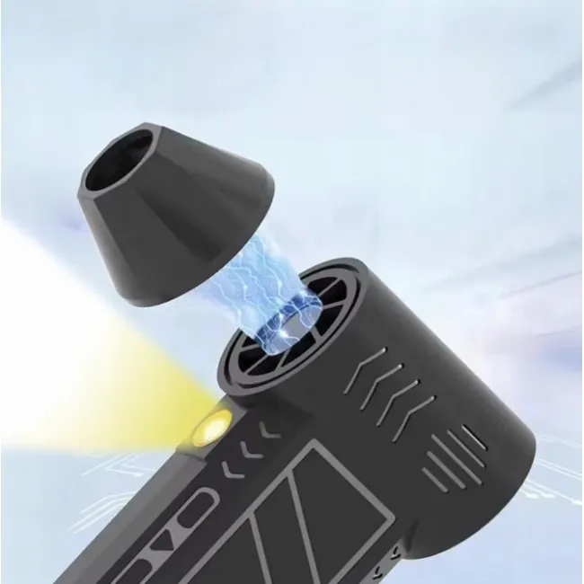 Suflanta aer portabila, brushless, indicator baterie, turbo fan, 130000 RPM, 3 trepte de putere, baterie 5000 mAh, negru