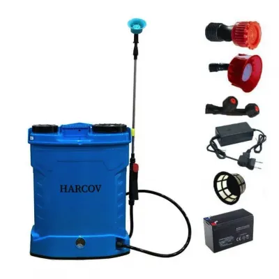 Pompa de stropit, electrica, cu acumulator, Harcov, 12V, 8A, tip rucsac, rezervor 12L