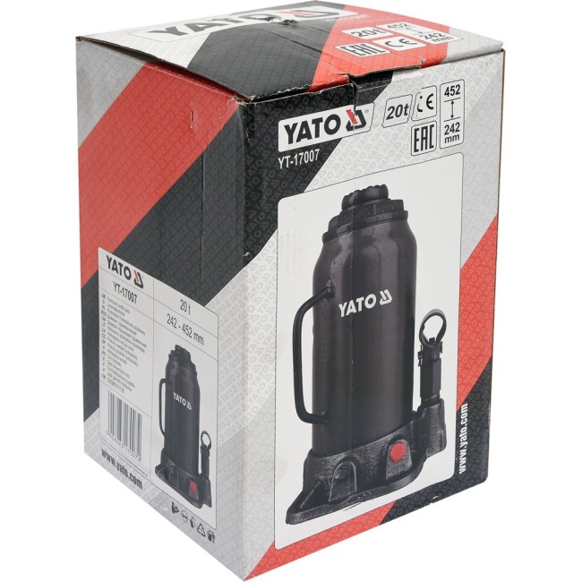 Cric hidraulic, Yato YT-17007, capacitate 20 Tone, 242-452 mm
