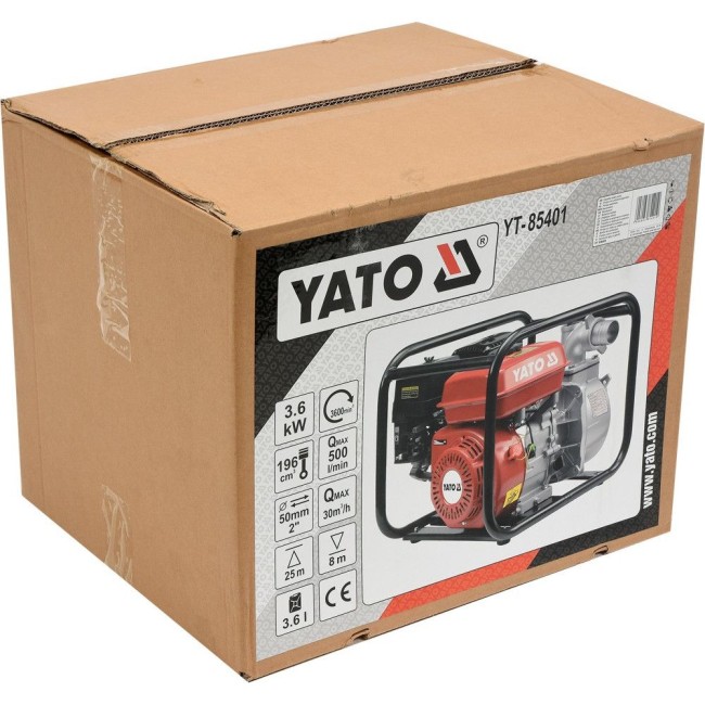Motopompa apa Yato YT-85401, 2 Toli, 600 l/min, 4.1 kW, 4 timpi, refulare 25 m