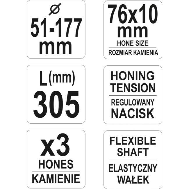 Dispozitiv pentru honuit clindrii Yato YT-05812, 51 - 177 mm, 205 mm Dispozitiv pentru honuit clindrii Yato YT-05812, 51 - 177 mm, 205 mm