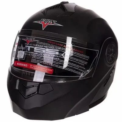 Casca flip up FGN cu ochelari de soare, negru mat