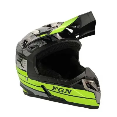 Casca cross Atv, Enduro, FGN, culoare culoare negru-verde, marimea M (57-58)