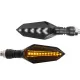 Set Doua Semnalizari Moto cu Led 12V, Lumina galbena / albastra, Semnalizare Led Dinamica