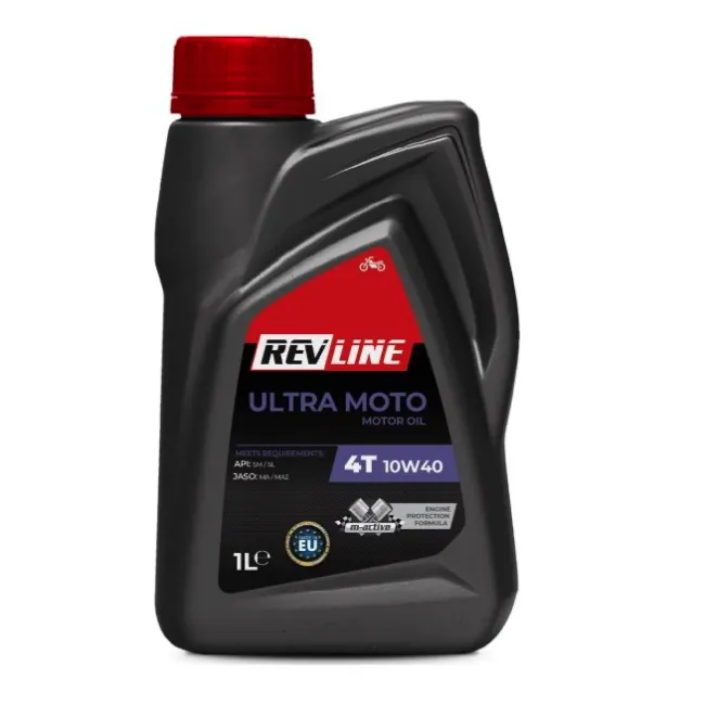 Ulei moto semi sintetic REVLINE ULTRA MOTO 4 Timpi 10W40 1 Litru, API SM JASO MA-2 Ulei moto semi sintetic REVLINE ULTRA MOTO 4 Timpi 10W40 1 Litru, API SM JASO MA-2