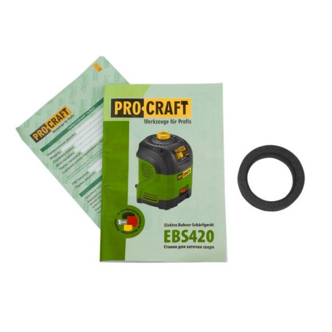 Ascutitor burghiu Procraft EBS420, 75 W, 1600 rotatii, grosime burghiu 3-12 mm, disc 75 mm, profesional
