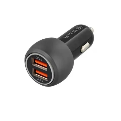 Incarcator auto Tellur FCC8, 6A, 36W, (QC 3.0 + QC 3.0), Negru Incarcator auto Tellur FCC8, 6A, 36W, (QC 3.0 + QC 3.0), Negru