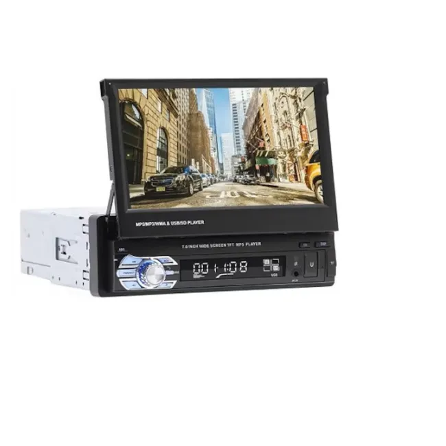 MP5 Player Auto cu Display Retractabil, 1DIN, Radio FM, Ecran 7'', Telecomanda, Bluetooth, USB, AUX, 60Wx4 MP5 Player Auto cu Display Retractabil, 1DIN, Radio FM, Ecran 7'', Telecomanda, Bluetooth, USB, AUX, 60Wx4