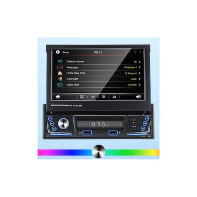 MP5 Player Auto cu Display Retractabil, 1DIN, Radio FM, Ecran 7'', Bluetooth, 60Wx4