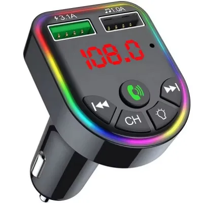 Modulator Auto Fm, Bluetooth, 24V, 2X USB-A, Line-in, Incarcare Rapida, Rainbow Led Modulator Auto Fm, Bluetooth, 24V, 2X USB-A, Line-in, Incarcare Rapida, Rainbow Led