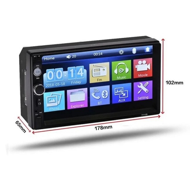 Mp5 Player Auto 7010B, Display 7", Bluetooth, Telecomanda, Radio FM