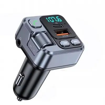 Modulator Auto Fm, bluetooth, 12-24V, 1X type C, PD 20W, 1X USB-A, incarcare rapida, negru Modulator Auto Fm, bluetooth, 12-24V, 1X type C, PD 20W, 1X USB-A, incarcare rapida, negru