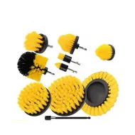 Set 9 piese curatare auto, perii cu duritate diferita pentru spalat mocheta auto, covoare si tapiterii cu adaptor bormasina autofiletanta