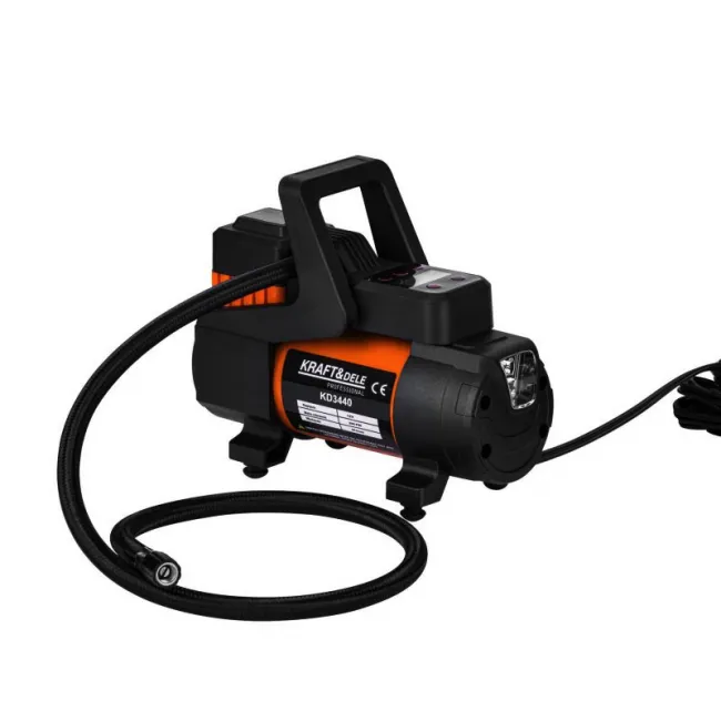Compresor aer, auto, Kraft&Dele KD3440, 200 PSI, 45 L/min, 12 V, 168 W, lanterna, buton On/Off, manometru digital