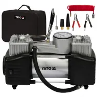 Compresor aer, auto, Yato YT-73462, 10 bar, 12 V, 250 W, buton On/Off, manometru analog, debit aer 60 l/min, adaptoare incluse
