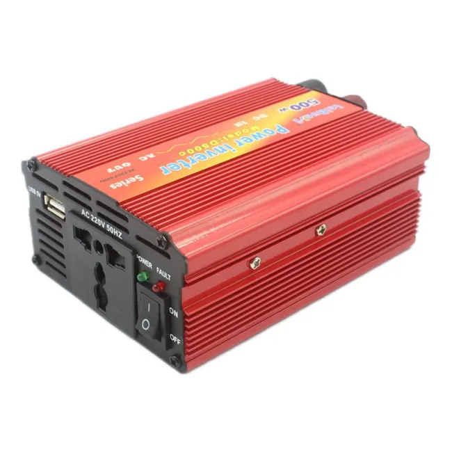 Invertor Tensiune Auto Lairun, DC input Voltaj 24V, AC Output voltaj 220V Ac, Putere de Varf si continua 500W, Design Compact, 10Amps