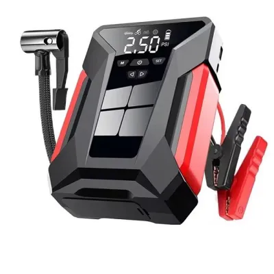 Starter Auto Portabil, 17000 mAh, 12 V, 800A, 90W, Compresor Aer, 3 Moduri De Lumina LED, Cablu USB Type-C Starter Auto Portabil, 17000 mAh, 12 V, 800A, 90W, Compresor Aer, 3 Moduri De Lumina LED, Cablu USB Type-C