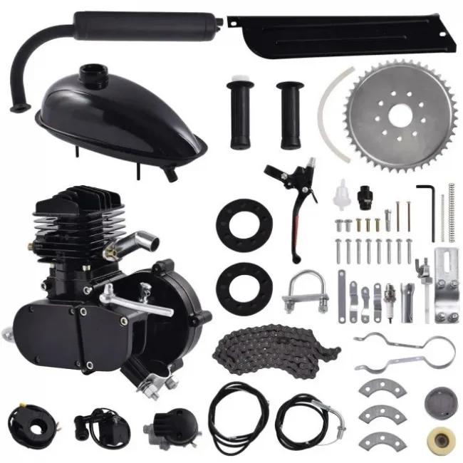 Kit motor bicicleta complet 80cc, 2 timpi, negru