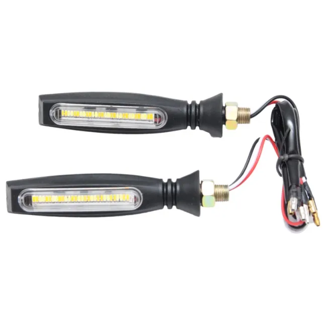 Set 2 semnalizari moto cu led 12 V, semnalizare galbena dinamica